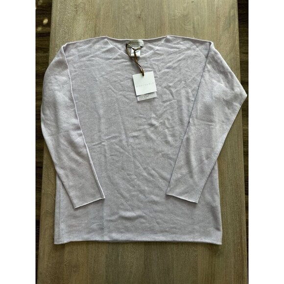 Bianco & Blue Lavender Boatneck Sweater Cashmere Silk Wool Blend Medium - Picture 1 of 6